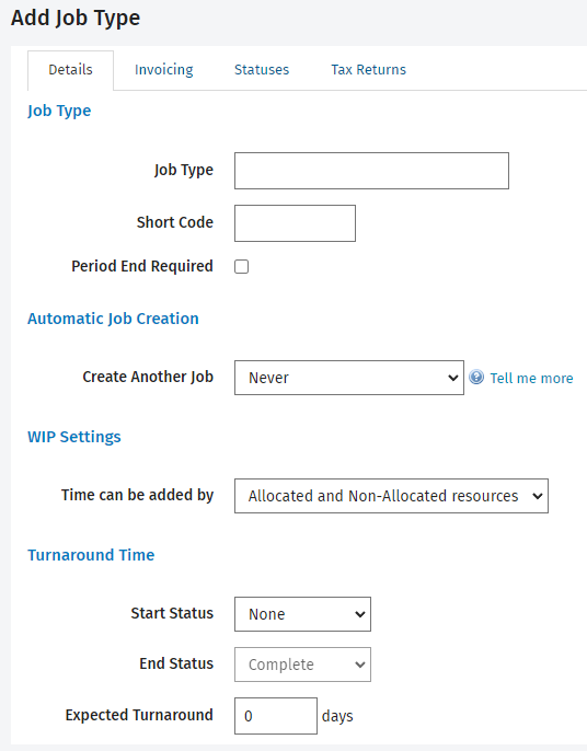 Customize job types