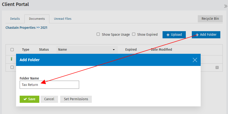 Manage folders