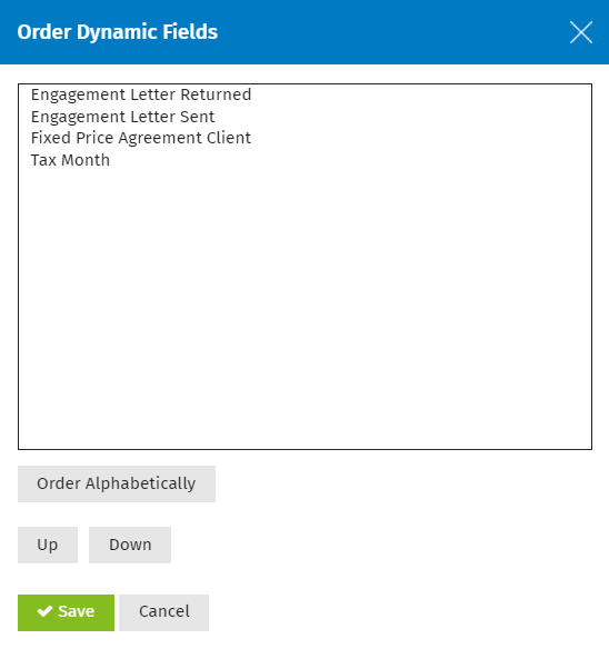 Add and order dynamic fields and dynamic field groups